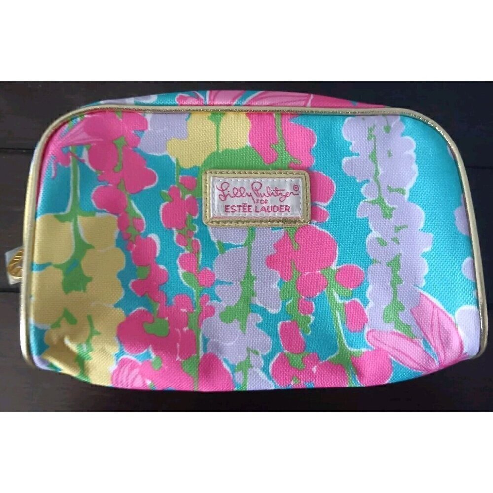 Estee Lauder Floral Bright Vibrant Colorful Cosmetic Makeup Bag Lilly Pulitzer